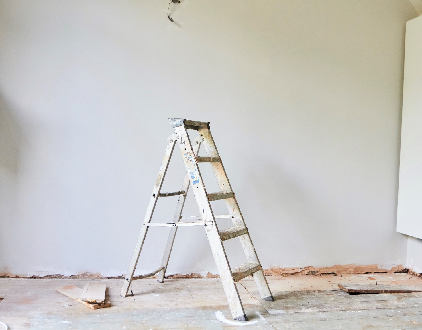 ladder in half renovated room